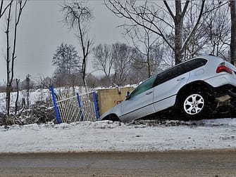 car accident beside the road