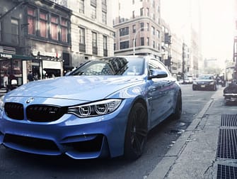 blue sports car