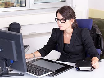 a lady working in an office
