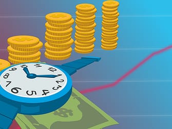 a money and watch illustration