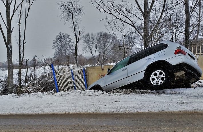 car accident beside the road