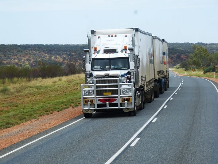 white truck on the road