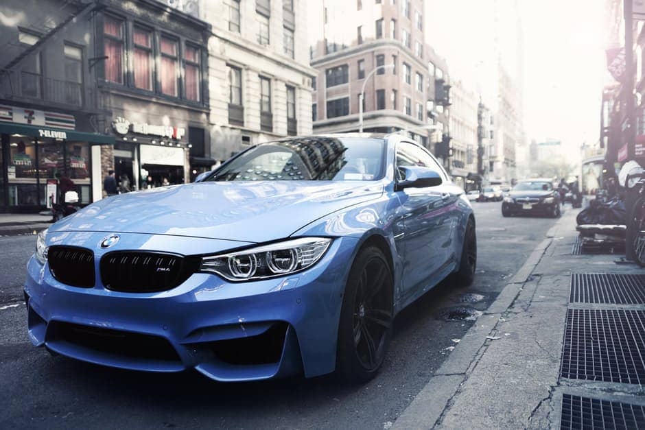 blue sports car