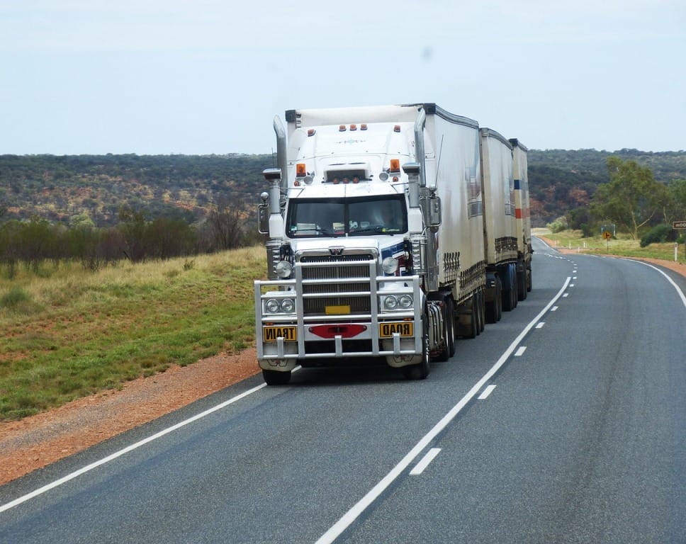 white truck on the road